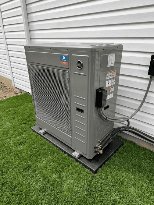 Heat pump outdoor unit for a dual fuel system